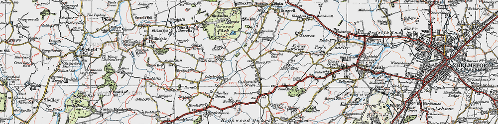 Old map of Cooksmill Green in 1919