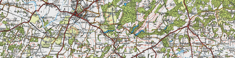 Old map of Bucks Head in 1920
