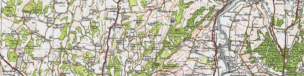 Old map of Coomb Hill in 1920