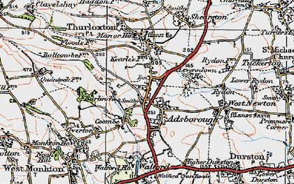 Old map of Coombe in 1919