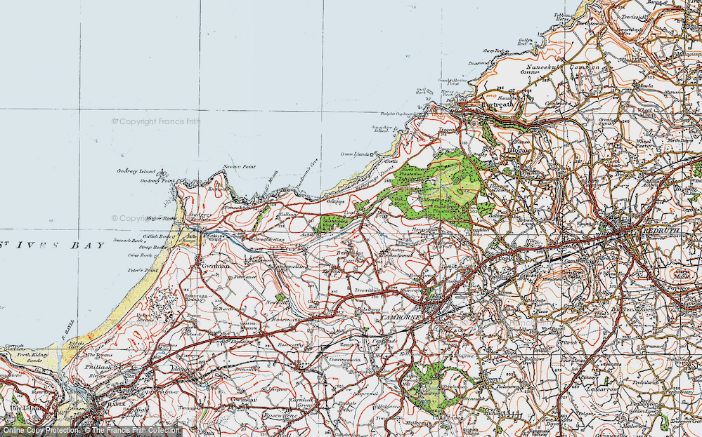 Old Map of Historic Map covering North Cliffs in 1919