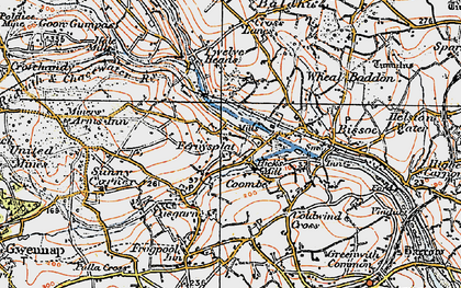 Old map of Coombe in 1919
