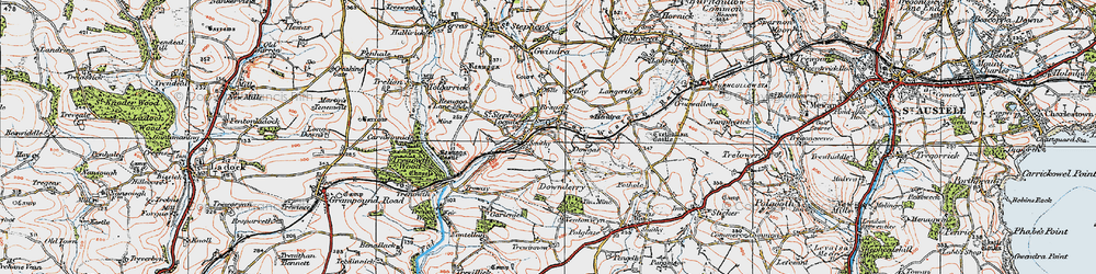 Old map of Coombe in 1919