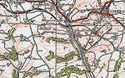 Old map of Coombe in 1919