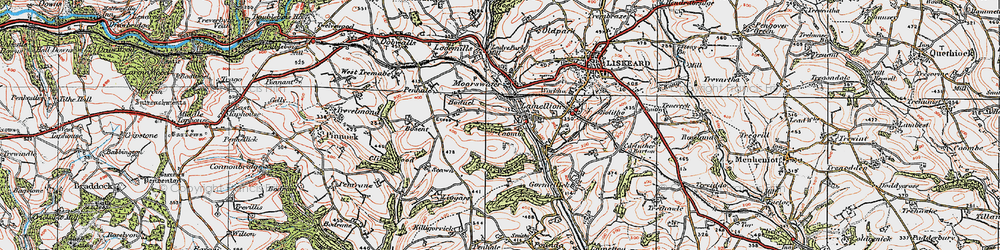 Old map of Coombe in 1919