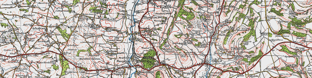 Old map of Coombe in 1919