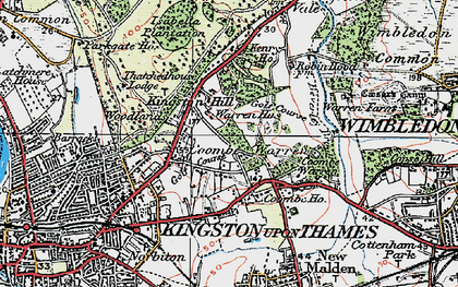 Old map of Coombe in 1920