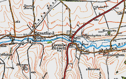 Old map of Coombe Bissett in 1919