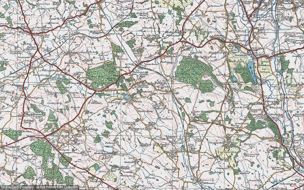 Old Map of Coombesdale, 1921 in 1921