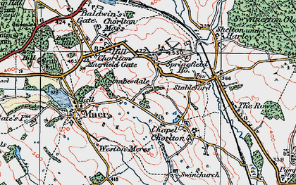 Old map of Coombesdale in 1921