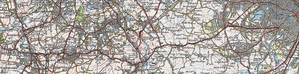 Old map of Coombeswood in 1921
