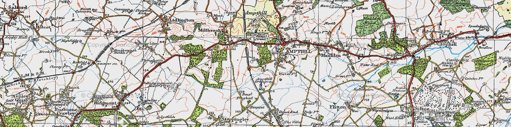Old map of Ampthill Grange in 1919
