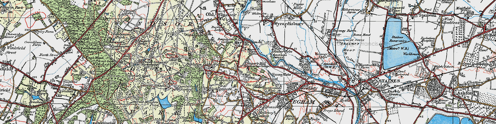 Old map of Cooper's Hill in 1920