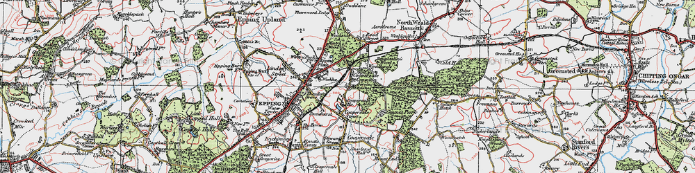 Old map of Coopersale Common in 1920