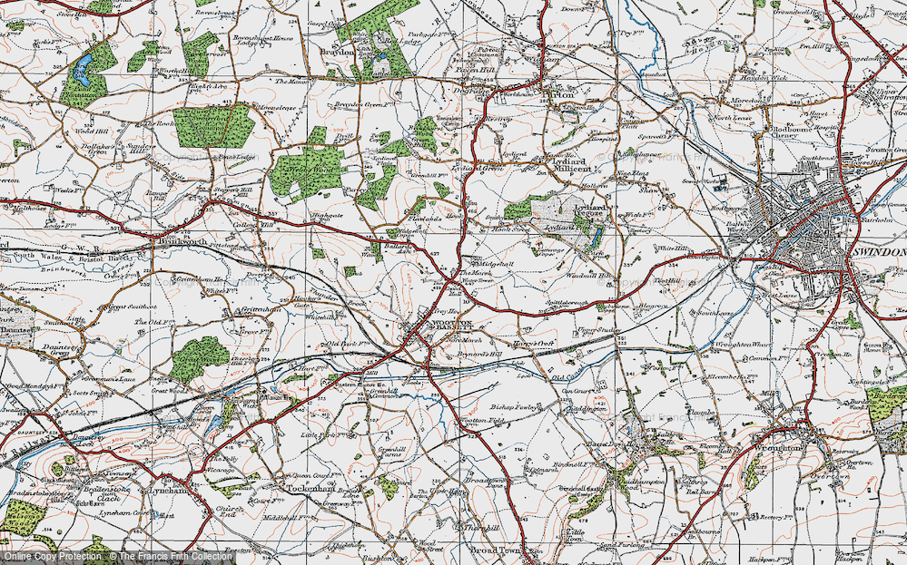 Old Map of Historic Map covering Woodshaw in 1919