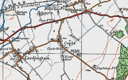 Old map of Cople in 1919