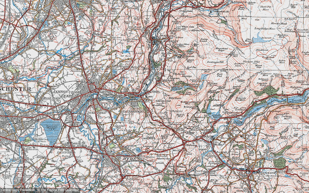 Old Map of Historic Map covering Wild Bank in 1924
