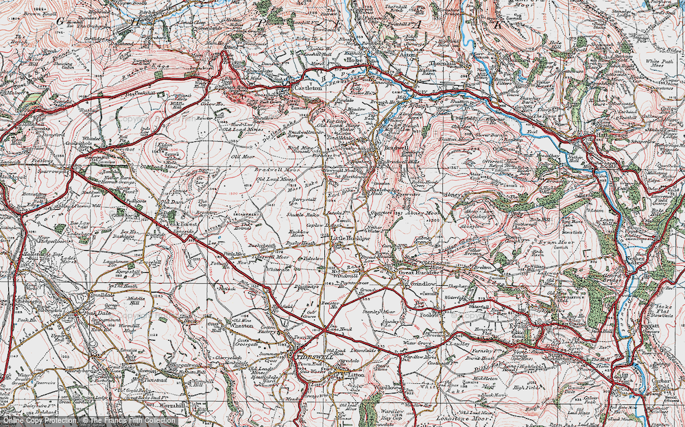 Old Map of Coplow Dale, 1923 in 1923
