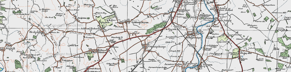 Old map of Copmanthorpe in 1924