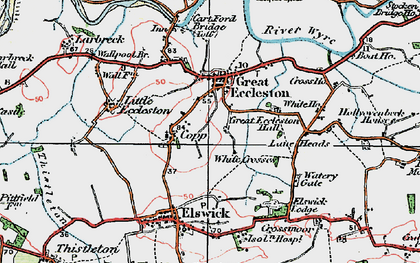 Old map of White Crosses in 1924