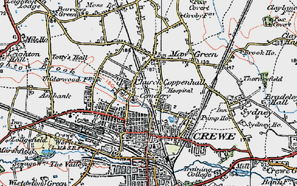 Old map of Coppenhall in 1923