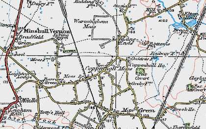 Old map of Coppenhall Moss in 1923