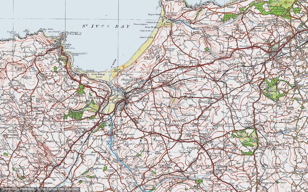 Old Map of Copperhouse, 1919 in 1919