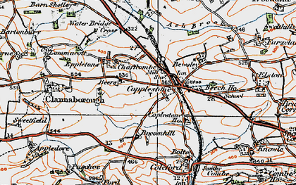 Old map of Copplestone in 1919