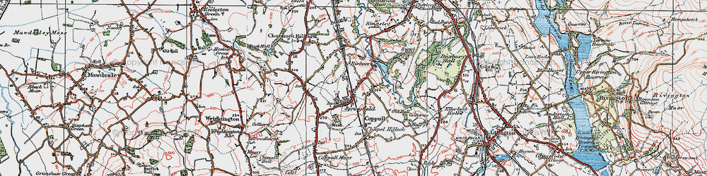 Old map of Coppull in 1924