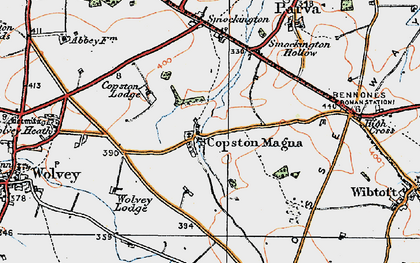 Old map of Copston Magna in 1920