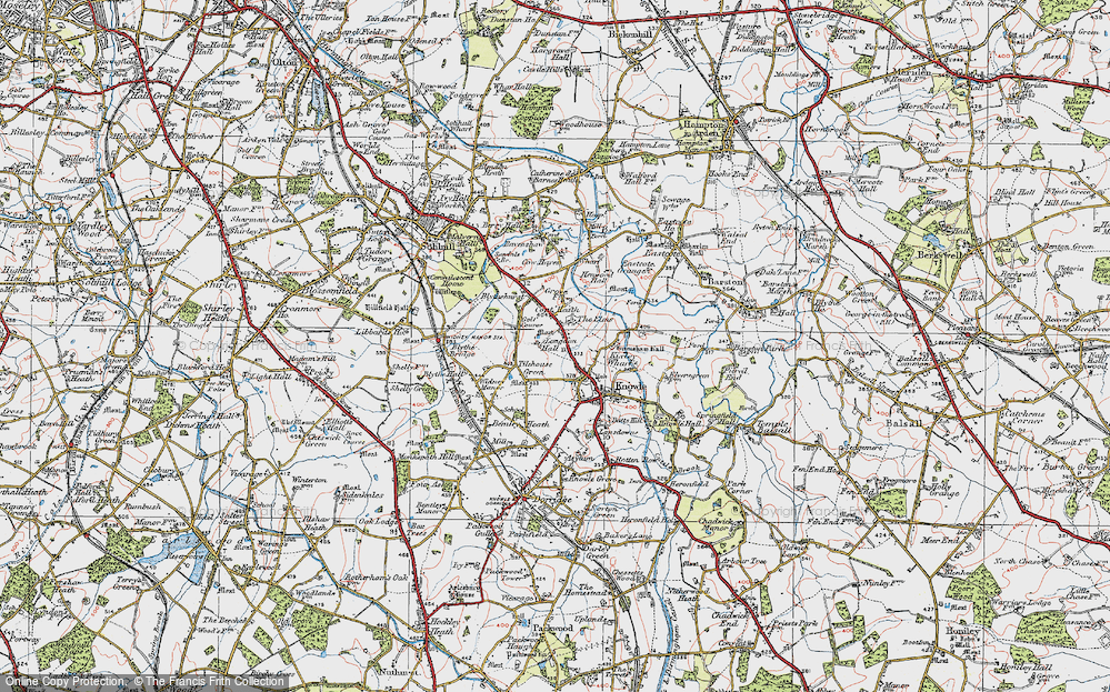 Old Map of Copt Heath, 1921 in 1921