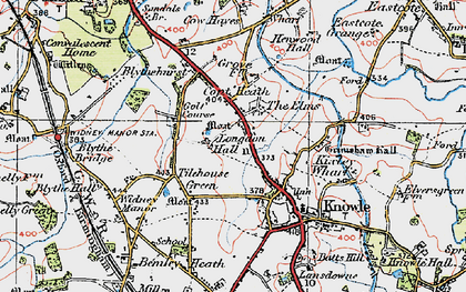Old map of Copt Heath in 1921