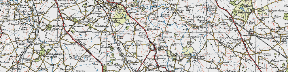 Old map of Copt Heath in 1921