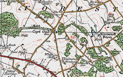 Old map of Copt Oak in 1921