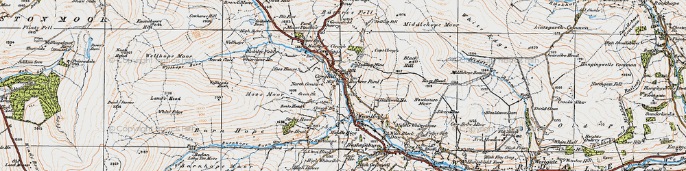 Old map of Copthill in 1925