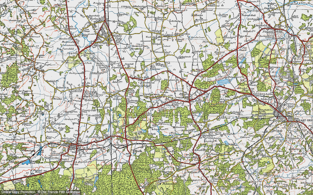 Old Map of Copthorne, 1920 in 1920
