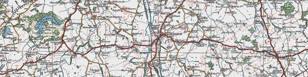 Old map of Copthorne in 1921