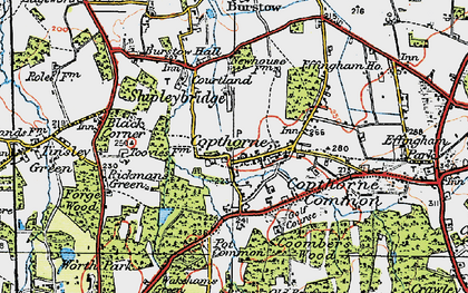 Old map of Copthorne Bank in 1920