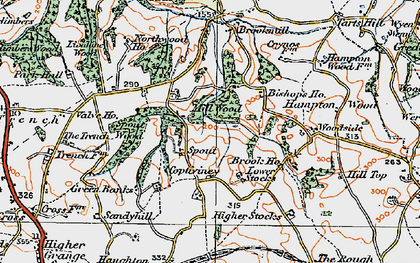 Old map of Hampton Wood Hall in 1921