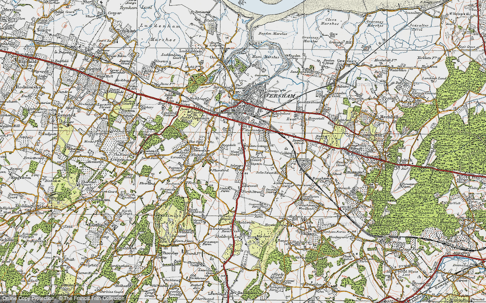 Old Map of Copton, 1921 in 1921