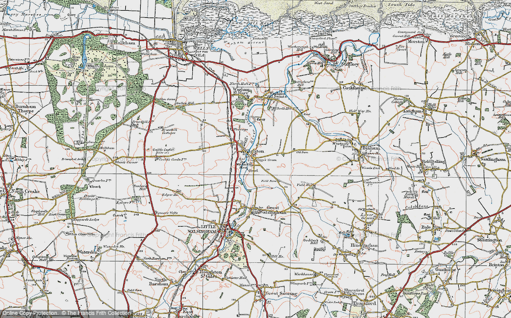 Old Map of Copy's Green, 1921 in 1921