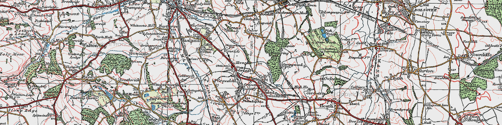 Old map of Corbriggs in 1923