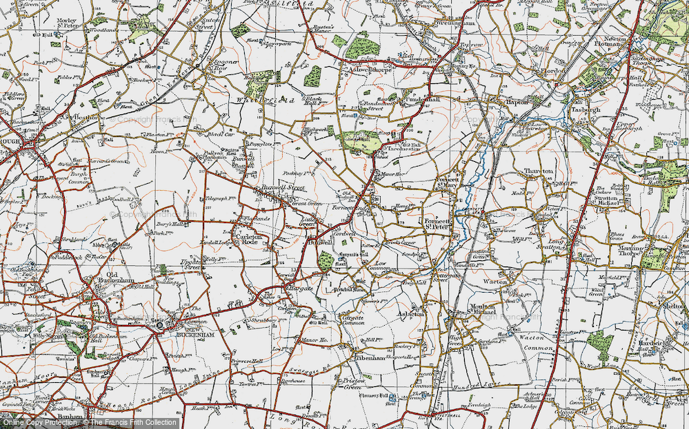 Old Map of Cordwell, 1921 in 1921