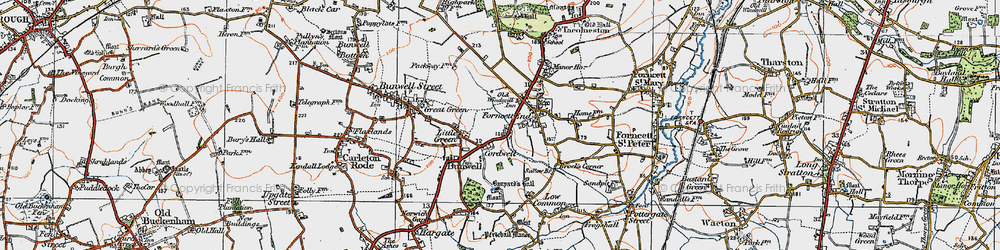 Old map of Cordwell in 1921