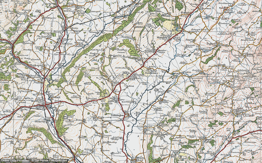 Old Map of Corfton, 1920 in 1920