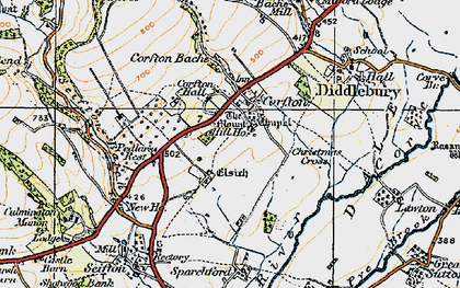 Old map of Corfton in 1920