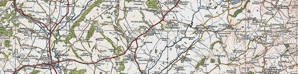 Old map of Corfton in 1920