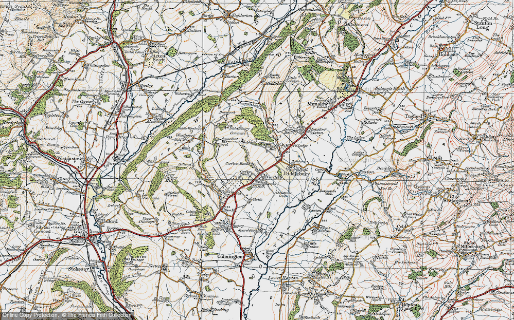 Old Map of Corfton Bache, 1920 in 1920