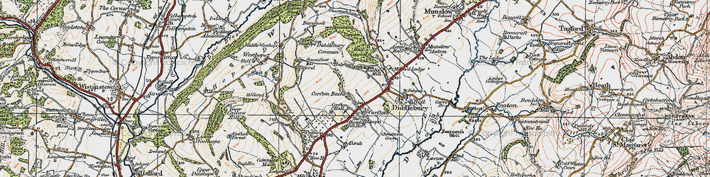 Old map of Corfton Bache in 1920
