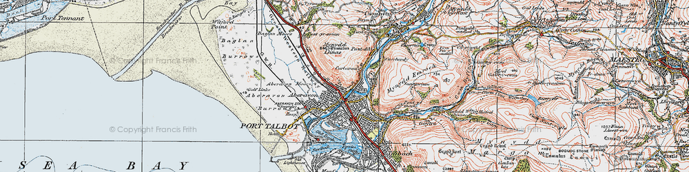 Old map of Corlannau in 1922